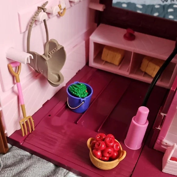 Pink Toy Barn Playset with Accessories Lori By Battat - Picture 3 of 10